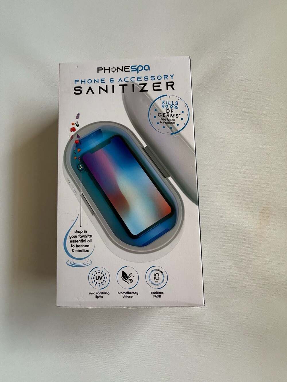 Tzumi PhoneSpa Phone & Accessory UV-C Sanitizer with Aromatherapy Diffuser